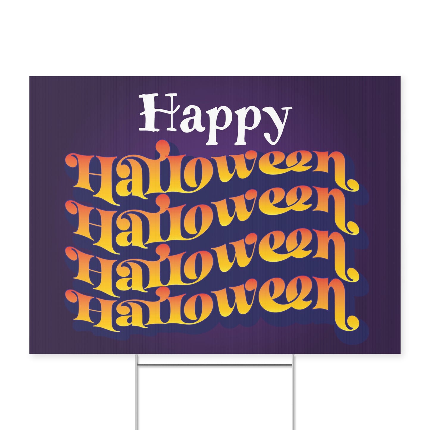 Happy Halloween Yard Sign - Vibrant Retro Halloween Outdoor Decoration