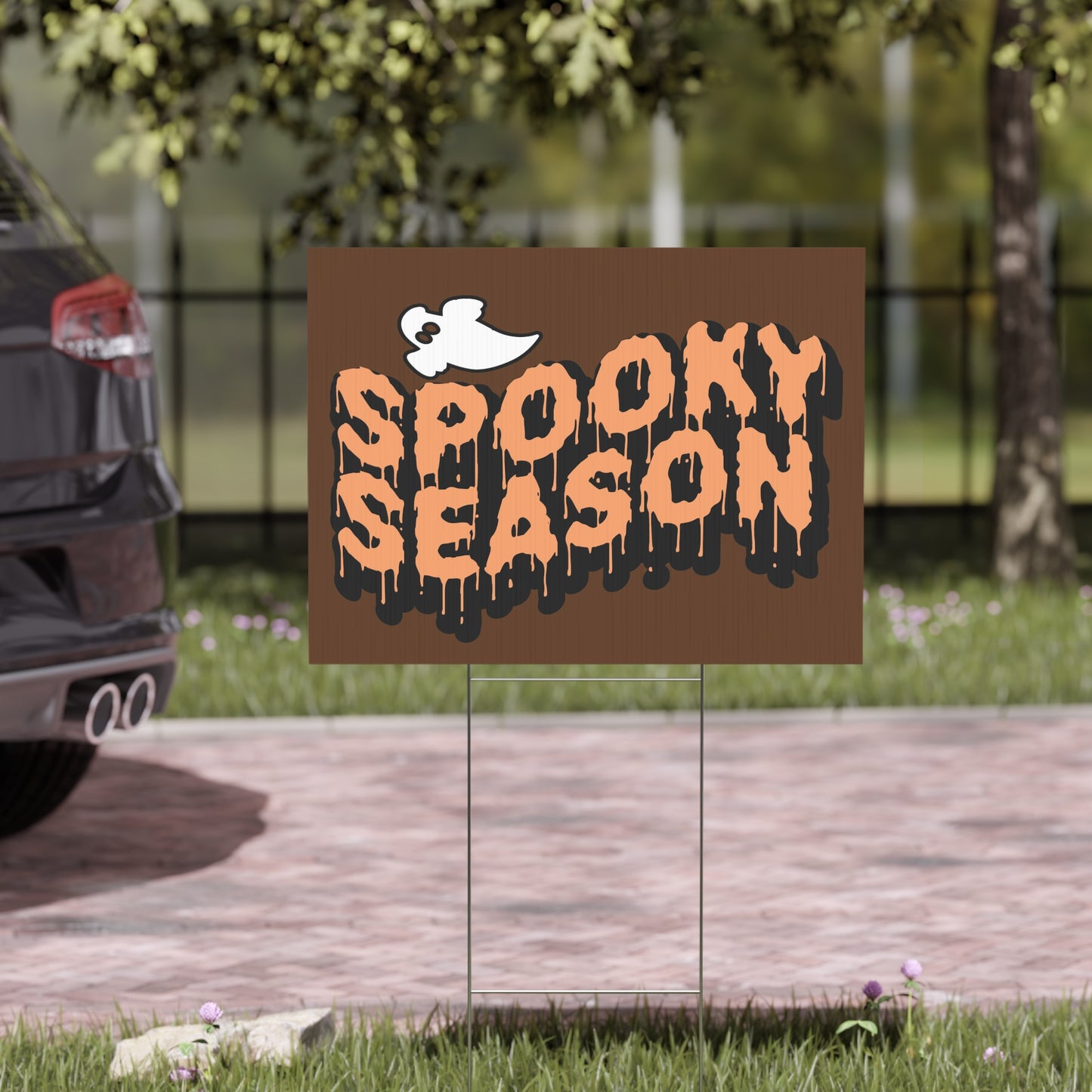 Spooky Season Yard Sign with Ghost Design  | Halloween Ghost Decoration