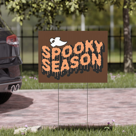 Spooky Season Yard Sign with Ghost Design  | Halloween Ghost Decoration