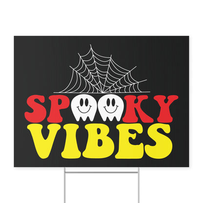 Spooky Vibes Halloween Yard Sign - Fun and Festive Outdoor Halloween Decor