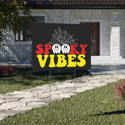 Spooky Vibes Halloween Yard Sign - Fun and Festive Outdoor Halloween Decor