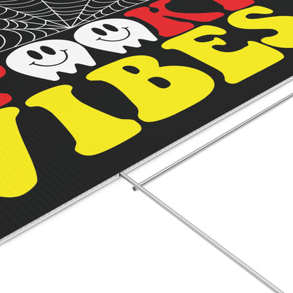 Spooky Vibes Halloween Yard Sign - Fun and Festive Outdoor Halloween Decor